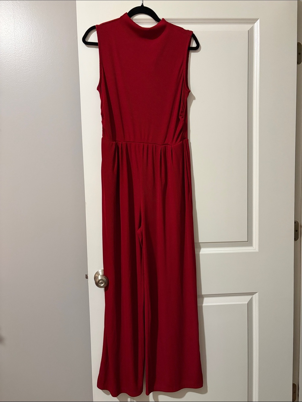 Women's Red Sleeveless Jumpsuit Dress